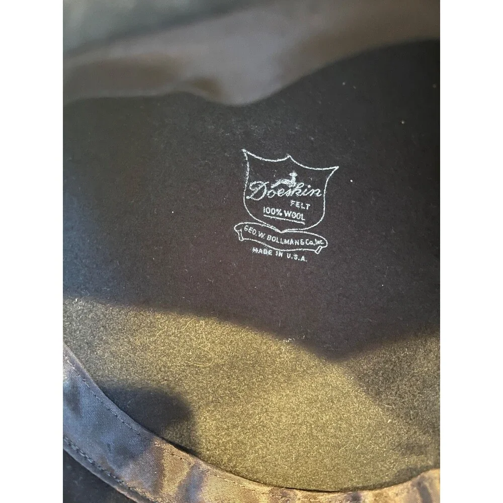 Don Anderson Black Felt Hat w/ Peacock Feathers NOS NWT - Read Description